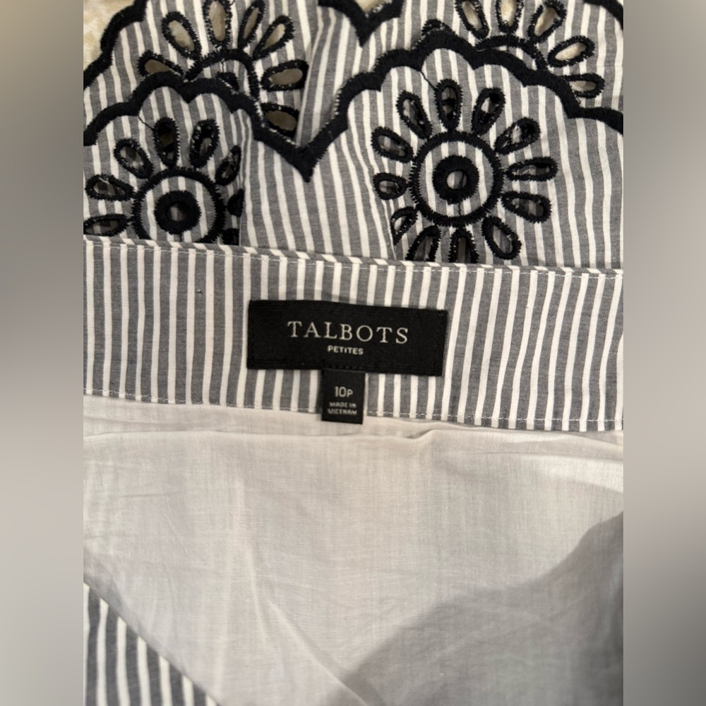 Talbots Eyelet Pleated Stripe Skirt​​​​ - Picture 8 of 8